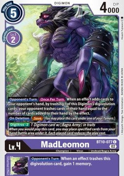 MadLeomon (BT10-077)⁣ - Xros Encounter⁣ (Common)⁣ [077]