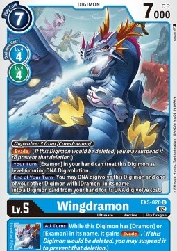 Wingdramon (EX3-020) (V.1)⁣ - Draconic Roar⁣ (Uncommon)⁣ [020]