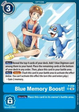 Blue Memory Boost! (P-036) (V.3)⁣ - Promos⁣ (Alternative Art)⁣ [036]