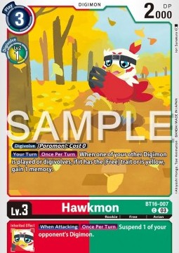 Hawkmon (BT16-007)⁣ - Beginning Observer⁣ (Common)⁣ [007]