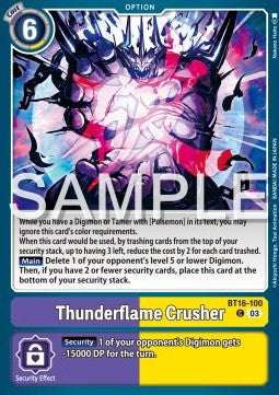 Thunderflame Crusher (BT16-100)⁣ - Beginning Observer⁣ (Common)⁣ [100]