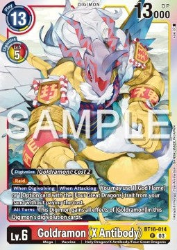 Goldramon (X Antibody) (BT16-014)⁣ - Beginning Observer⁣ (Rare)⁣ [014]