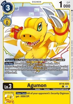 Agumon (BT16-029)⁣ - Beginning Observer⁣ (Common)⁣ [029]