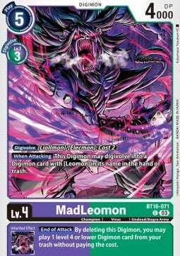 MadLeomon (BT16-071)⁣ - Beginning Observer⁣ (Common)⁣ [071]