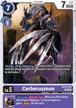 Cerberusmon (BT16-075)⁣ - Beginning Observer⁣ (Uncommon)⁣ [075]