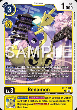 Renamon (BT17-031)⁣ - Secret Crisis⁣ (Common)⁣ [031]