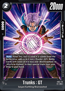 Trunks : GT (FB04-113) [Fusion World]⁣ - Ultra Limit [Fusion World]⁣ (Rare)⁣ [113]