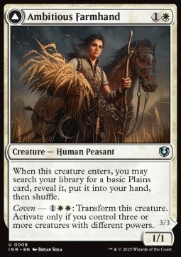 Ambitious Farmhand // Seasoned Cathar⁣ - Innistrad Remastered⁣ (Uncommon)⁣ [8]